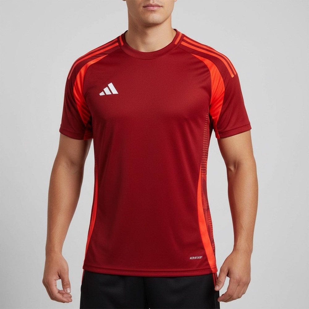 Adidas Men’s Red and Orange Athletic Long Sleeve Tee NWT